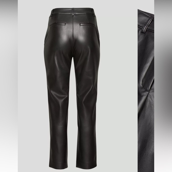 Aritzia Babaton Command Sold Out Aritzia Vegan Black Leather Pants Sz 4 - Picture 4 of 17